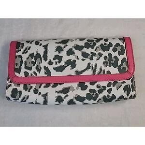 Vera Bradley Baekgaard Snow Leopard Leather Clutch